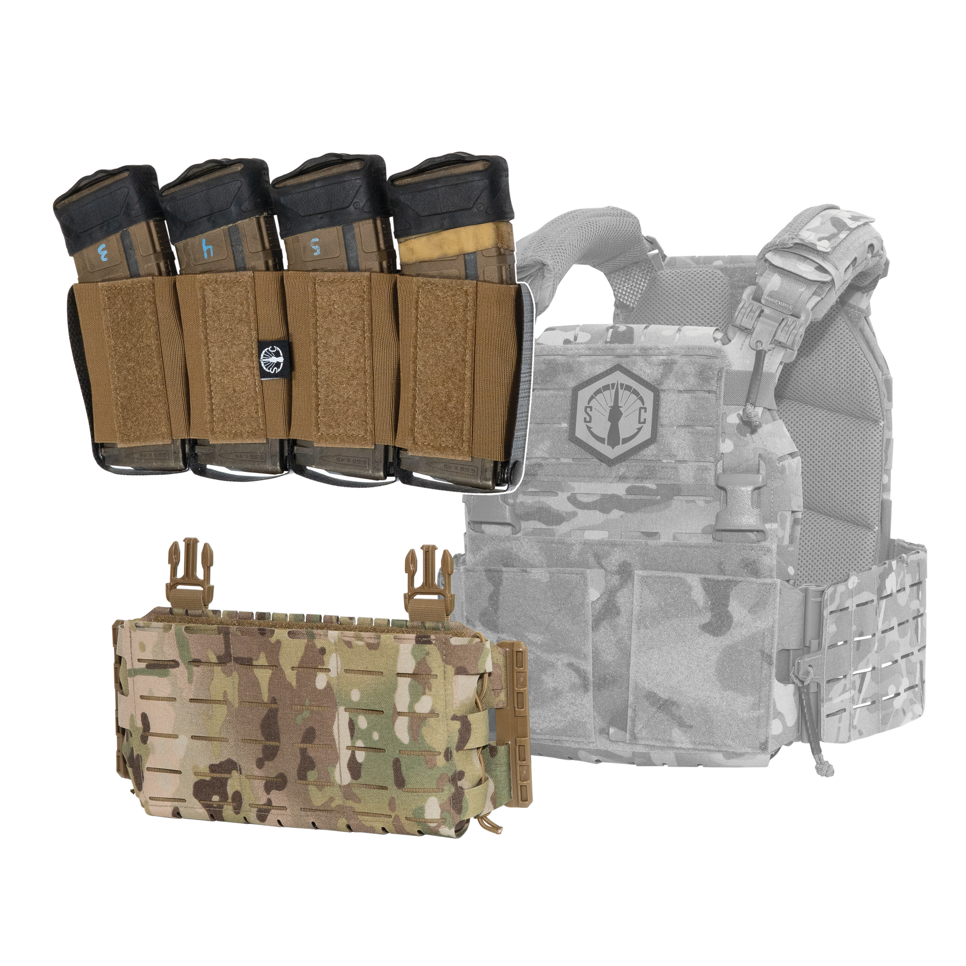 MP5 Magazine Molle Pouch Insert - Elastic Mag Holder For MK4 Chest Rigs